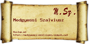 Medgyessi Szalviusz névjegykártya